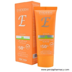 کرم ضد آفتاب رنگی (بژ متوسط) +SPF50 مدل اوی سان مناسب پوست چرب 40 میلی لیتر اویدرم EVIDERM