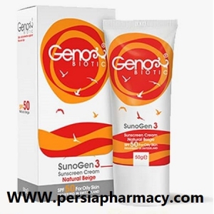 ضد آفتاب پوست چرب و مختلط SPF50 بژطبیعی ژنوبایوتیک Geno Biotic 