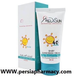 کرم ضد آفتاب کودک مدیسان +SPF40 مناسب پوست حساس 50 میلی لیتری  مدیسان MEDISUN