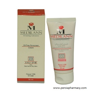 کرم ضد آفتاب رنگی فاقد چربی SPF60 مخصوص پوست های معمولی و چرب 50 میلی لیتر مدیلن MEDILANN