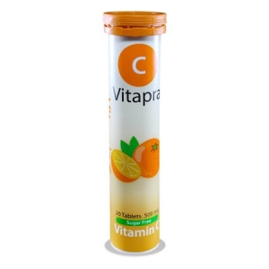 ویتامین ث 500 میلی گرم قرص جوشان باطعم پرتقال ویتاپرا Vtapra