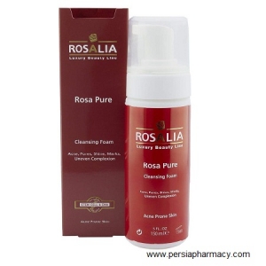 فوم پاک کننده صورت مناسب پوست چرب و جوشدار مدل Rosa Pure حجم 150 میلی لیتر رزالیا ROSALIA