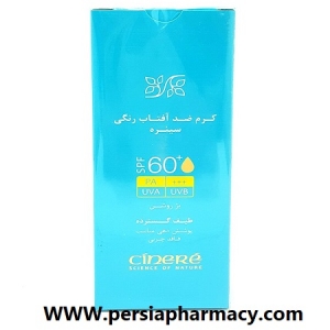 کرم ضدآفتاب رنگی بژروشن +Spf60 حجم 50میلی لیتری سینره Cinere