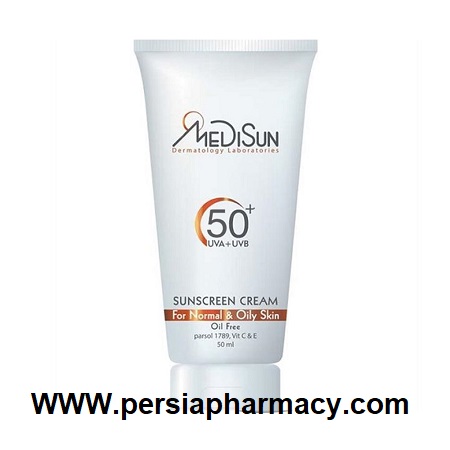 کرم ضد آفتاب بی رنگ فاقد چربی SPF50 مناسب پوست معمولی و چرب 50 میلی لیتر مدیسان MEDISUN