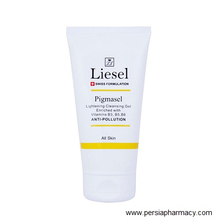 ژل شست و شوی روشن کننده صورت پیگماسل مناسب انواع پوست 150 میلی لیتر لایسل LIESEL