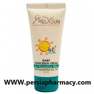 کرم ضد آفتاب کودک مدیسان +SPF40 مناسب پوست حساس 50 میلی لیتری  مدیسان MEDISUN