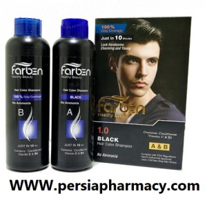 شامپو رنگ مناسب آقایان 150+150 میلی لیتر - مشکی فاربن Farben