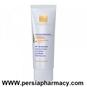 کرم ضد آفتاب بی رنگ پوست خشک SPF+50 حجم 40 میلی لیتر آنژسل Unjecell